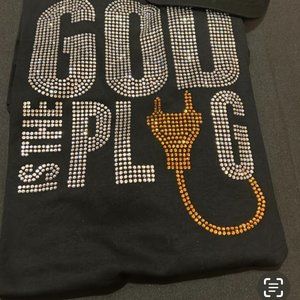 God is the Plug Rhinestone Tee